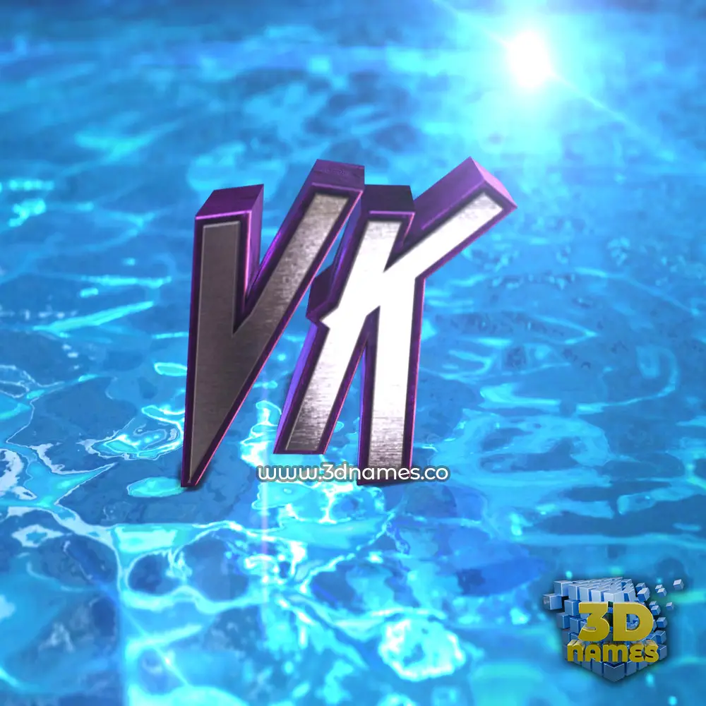 vk in Water 2015 style - 3D name wallpaper