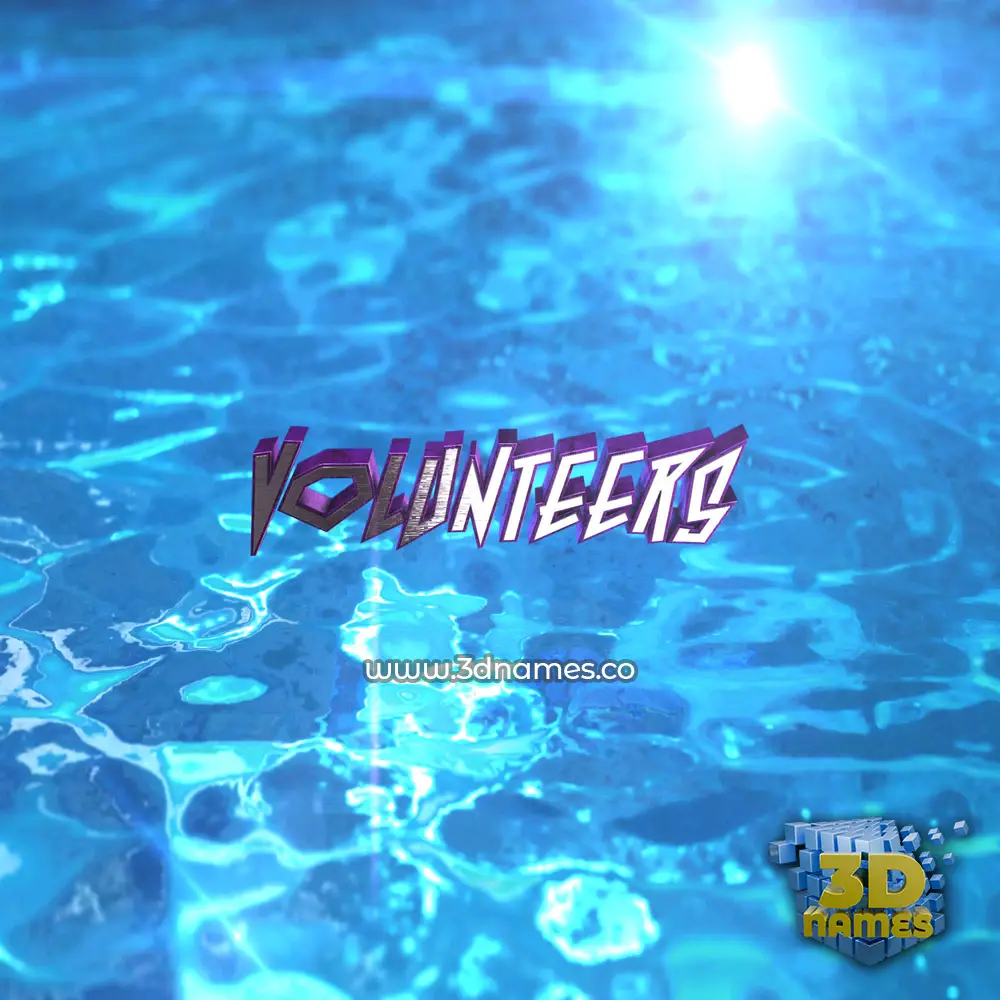 volunteers in Water 2015 style - 3D name wallpaper