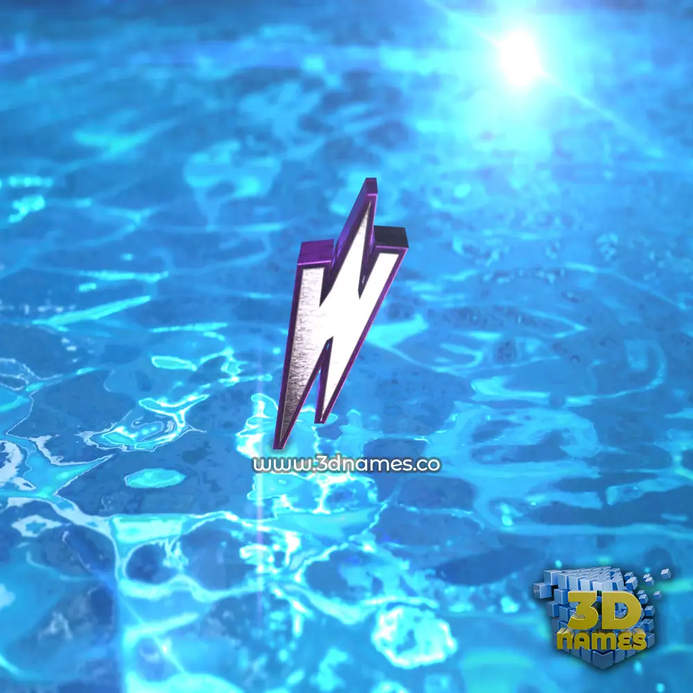 w in Water 2015 style - 3D name wallpaper