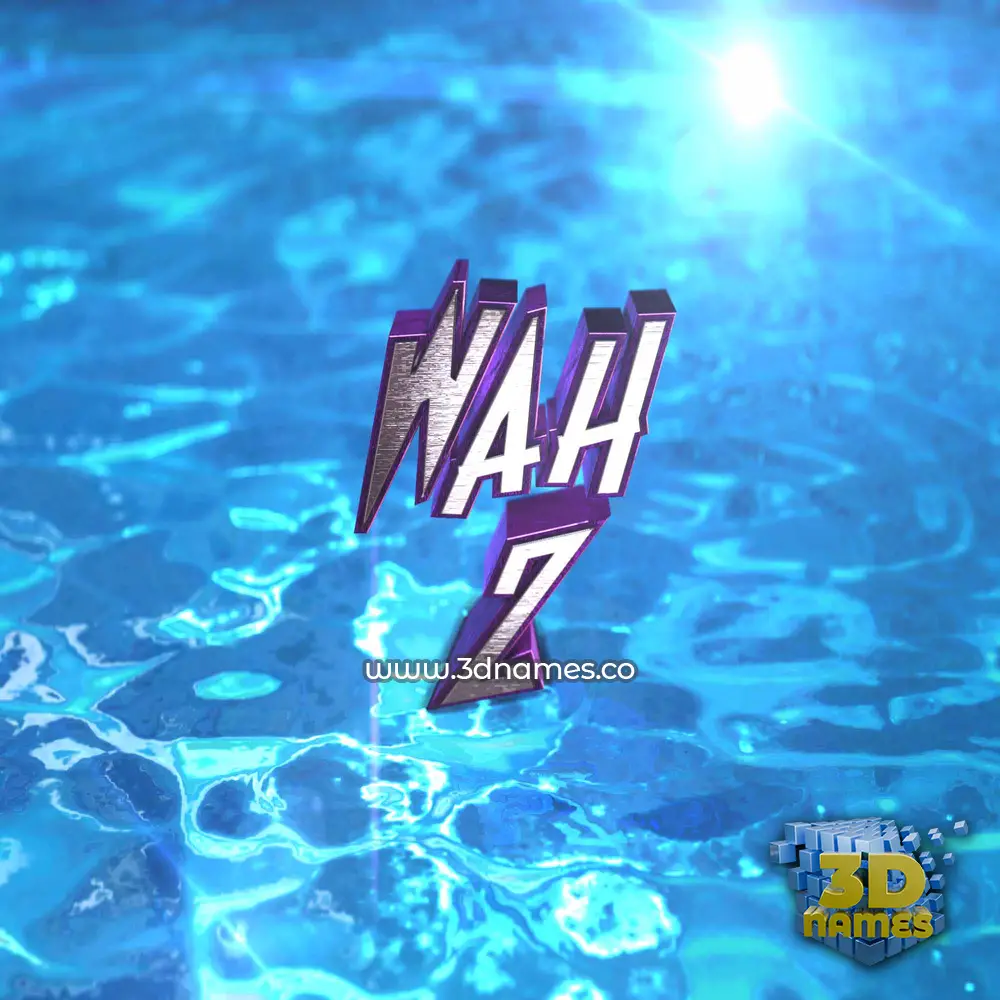 wah z in Water 2015 style - 3D name wallpaper