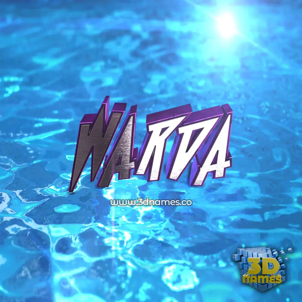 warda in Water 2015 style - 3D name wallpaper