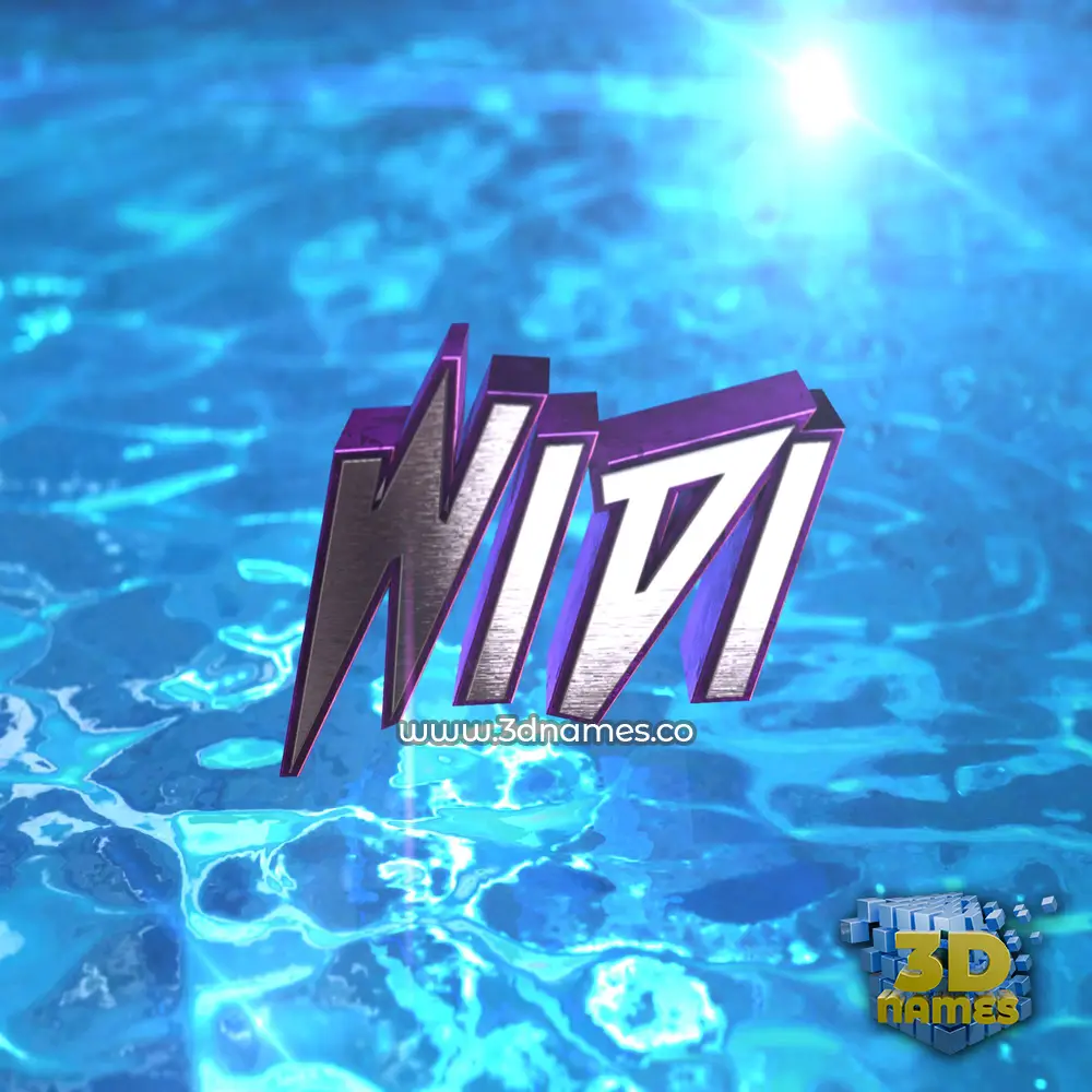 widi in Water 2015 style - 3D name wallpaper