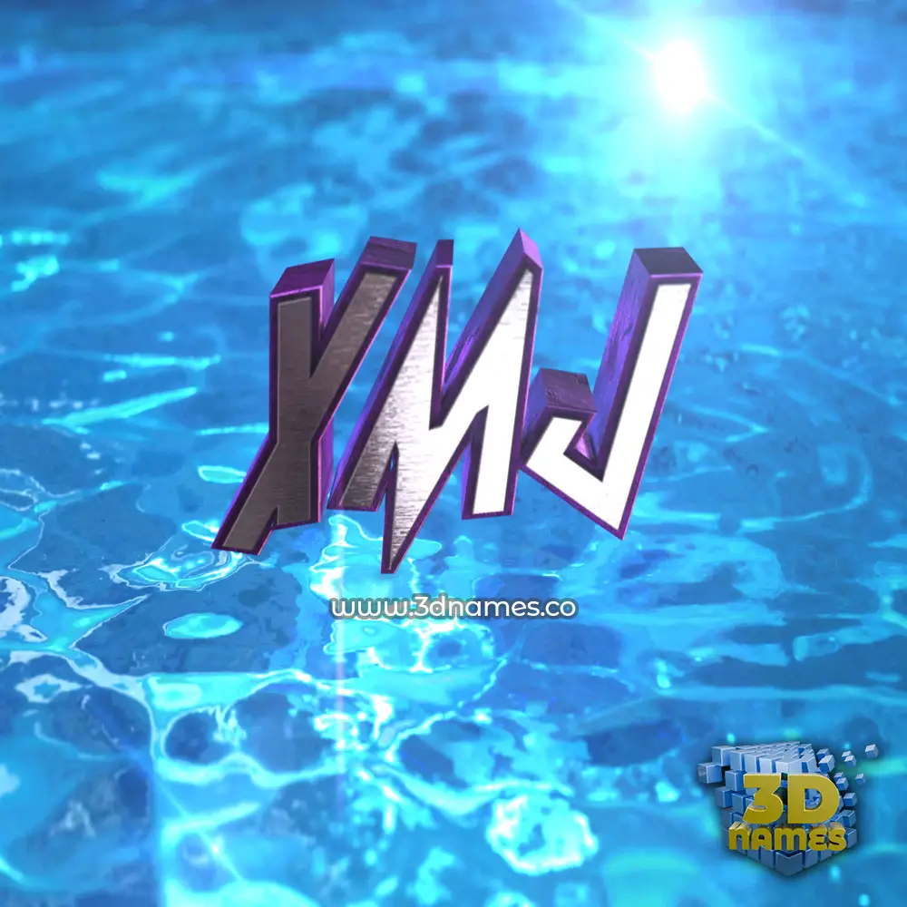 xmj in Water 2015 style - 3D name wallpaper