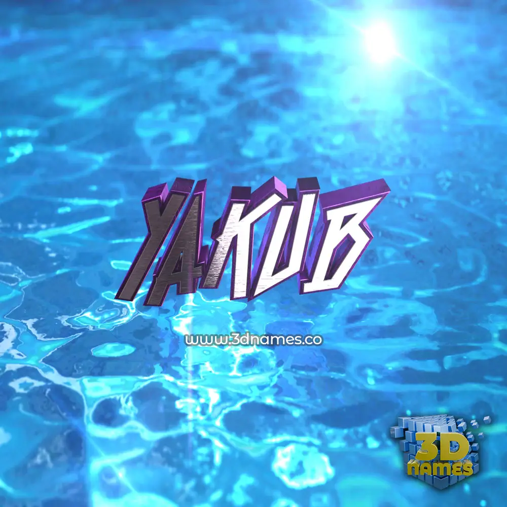 yakub in Water 2015 style - 3D name wallpaper