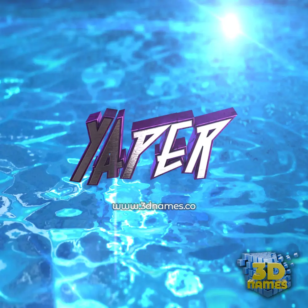 yaper in Water 2015 style - 3D name wallpaper