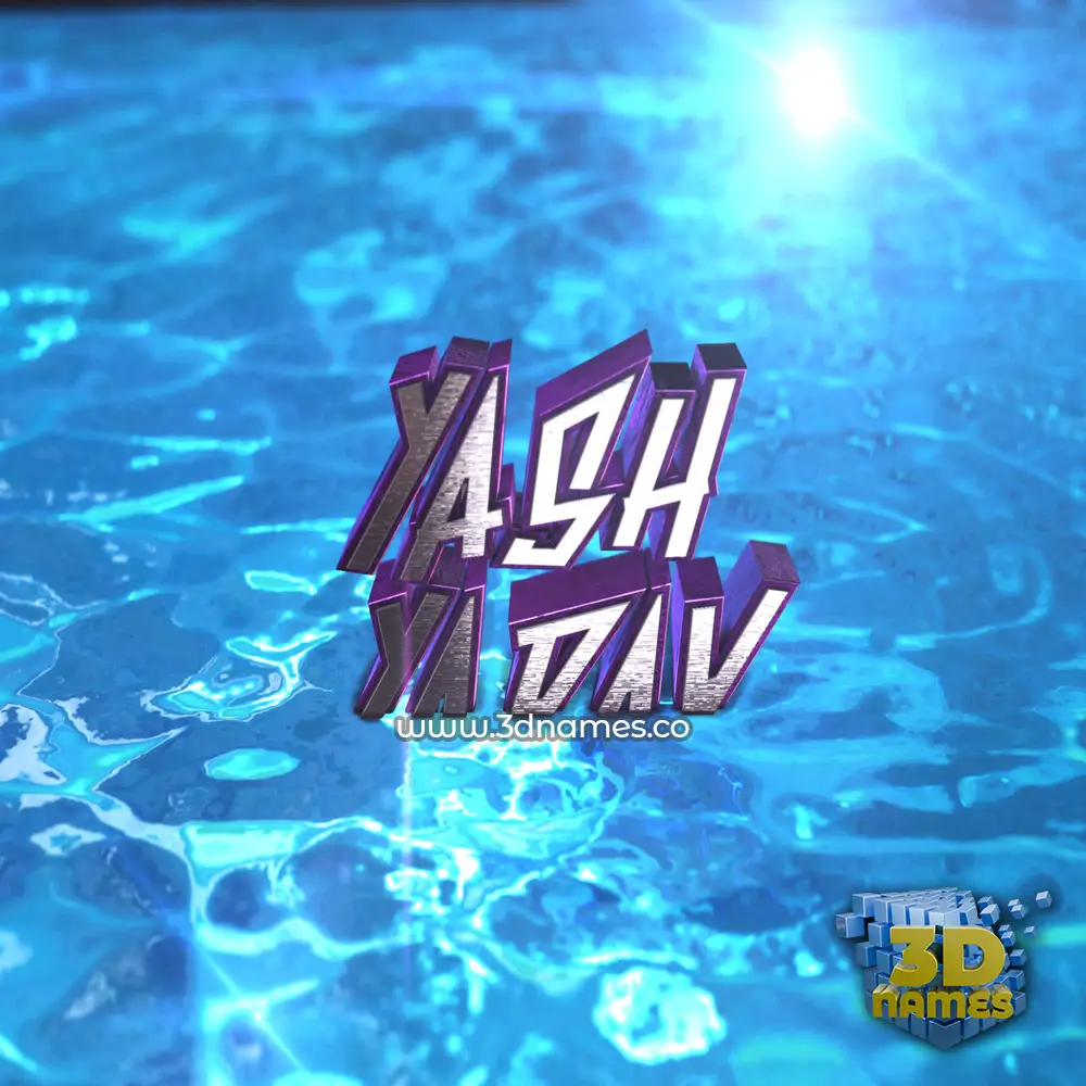 yash yadav in Water 2015 style - 3D name wallpaper