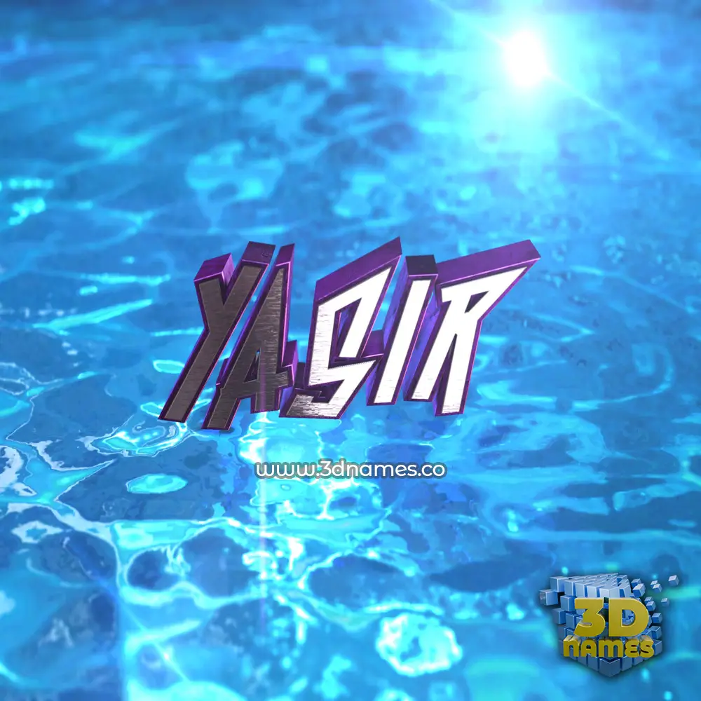 yasir in Water 2015 style - 3D name wallpaper