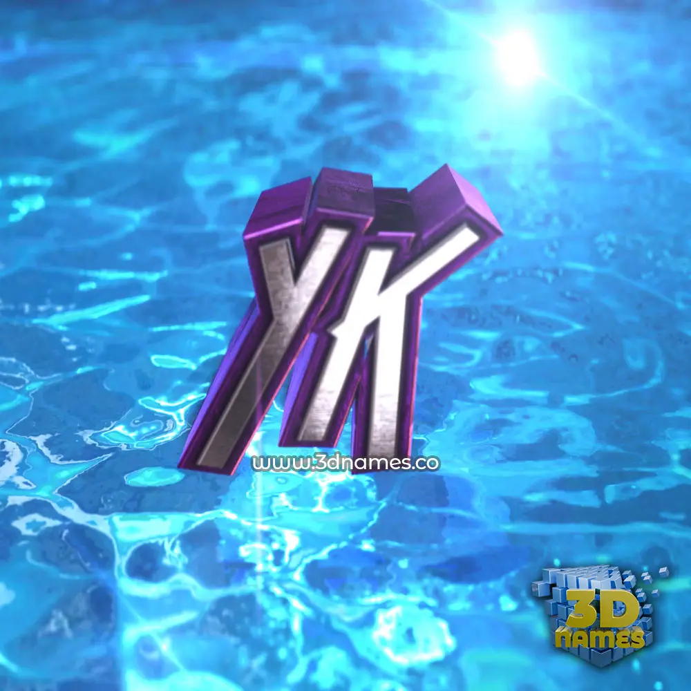 yk in Water 2015 style - 3D name wallpaper