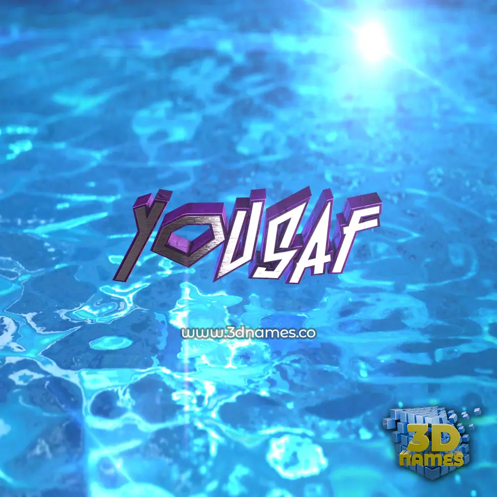 yousaf in Water 2015 style - 3D name wallpaper