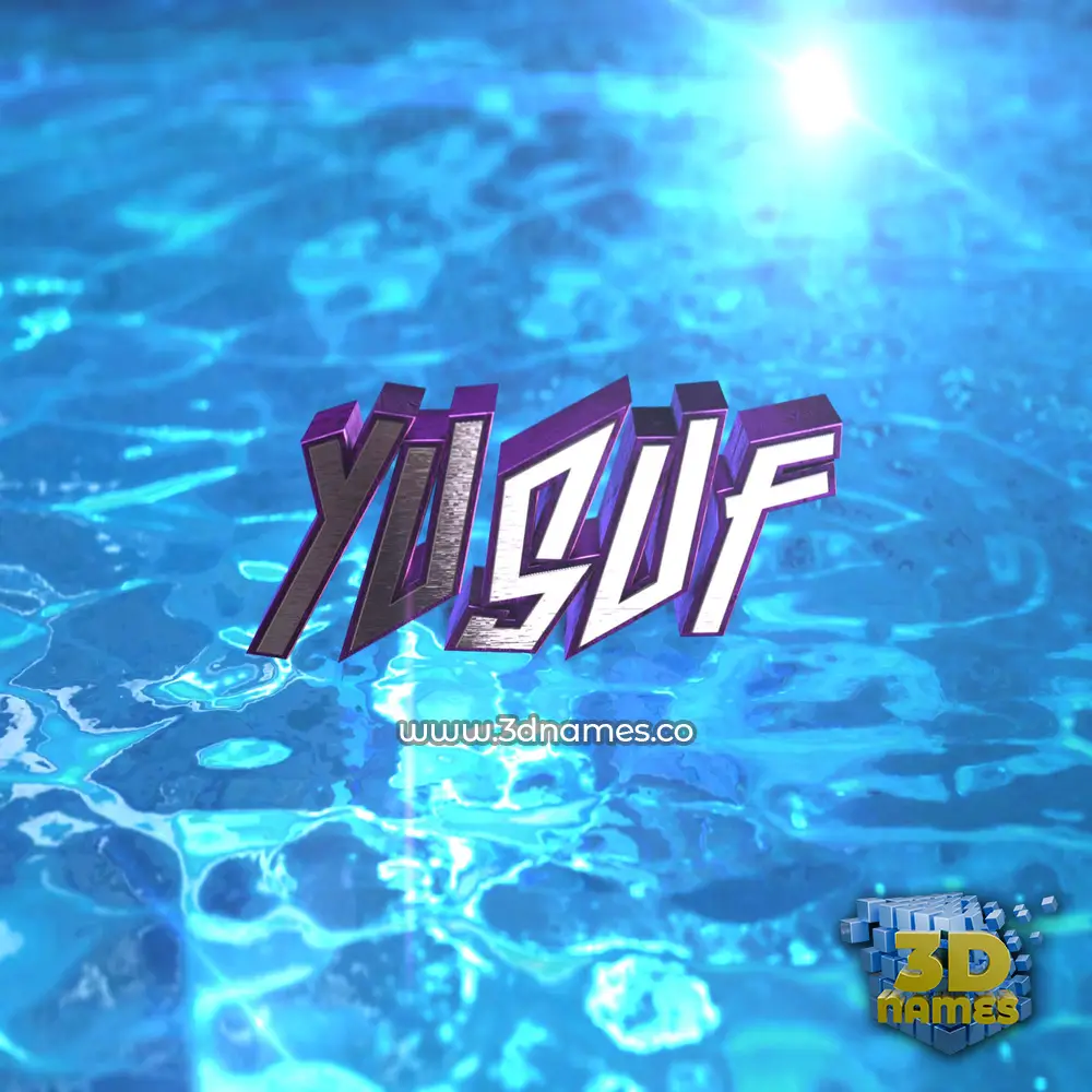 yusuf in Water 2015 style - 3D name wallpaper