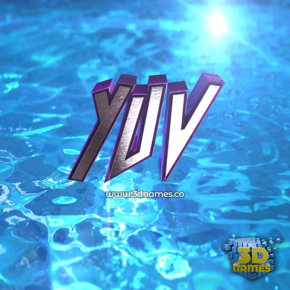 yuv in Water 2015 style - 3D name wallpaper