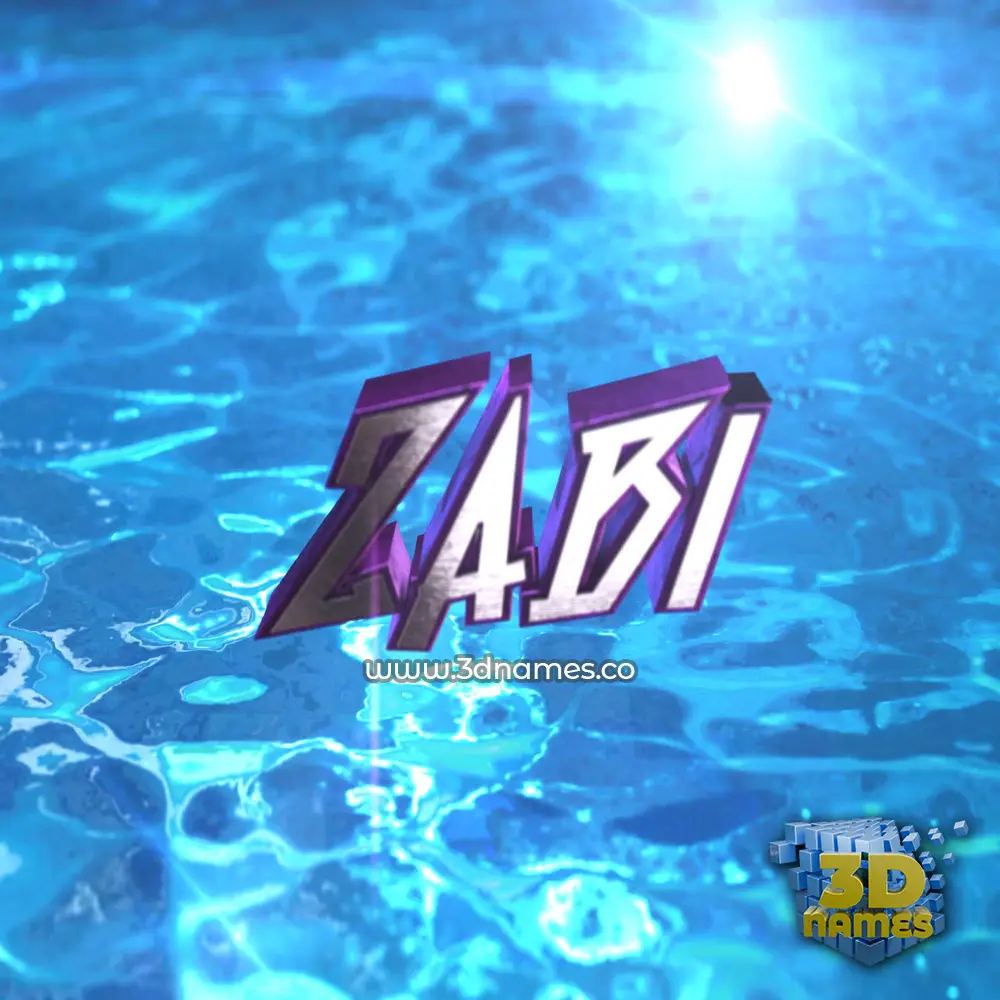 zabi in Water 2015 style - 3D name wallpaper