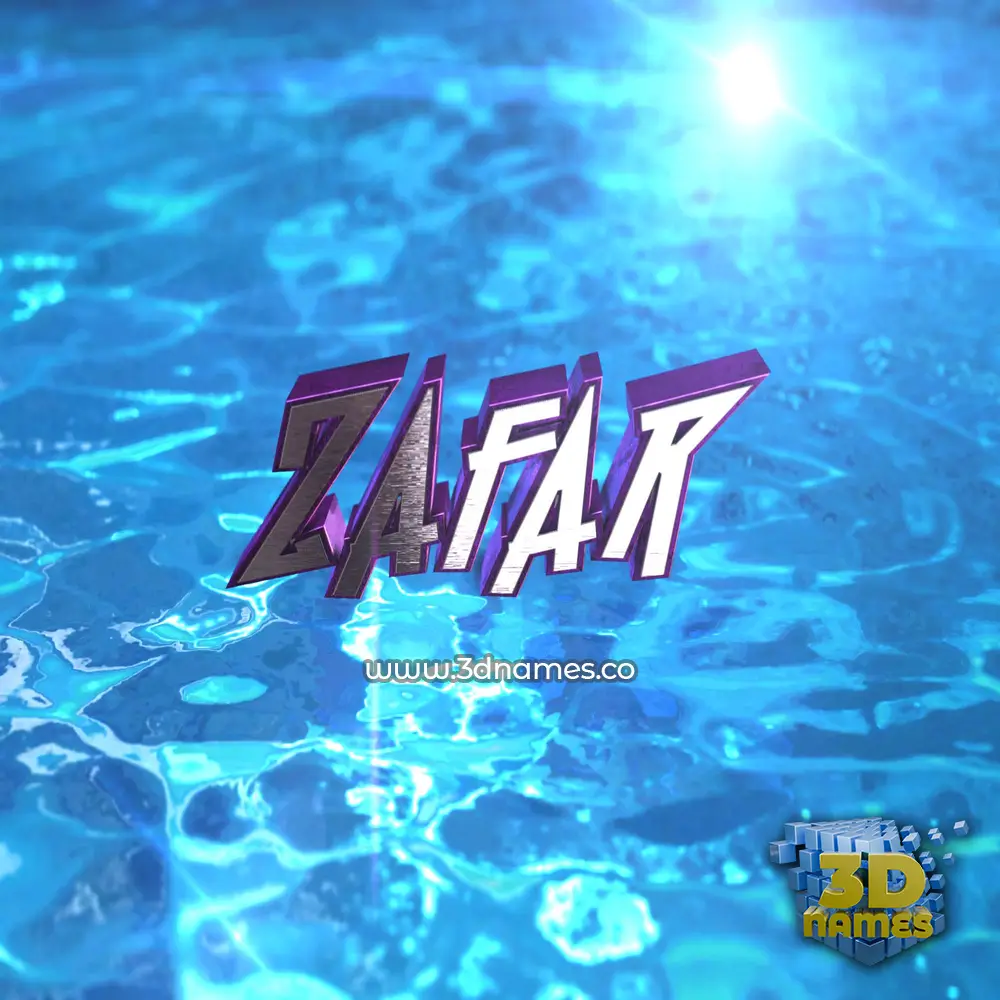 zafar in Water 2015 style - 3D name wallpaper