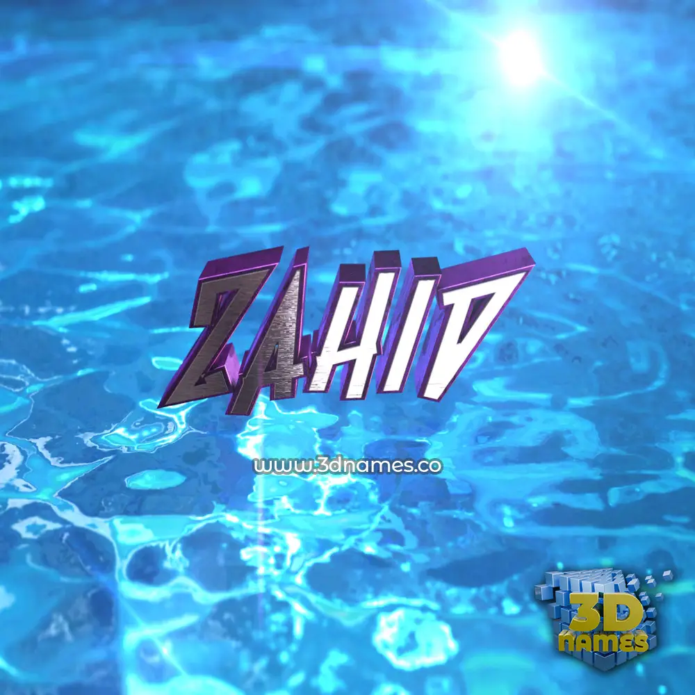 zahid in Water 2015 style - 3D name wallpaper