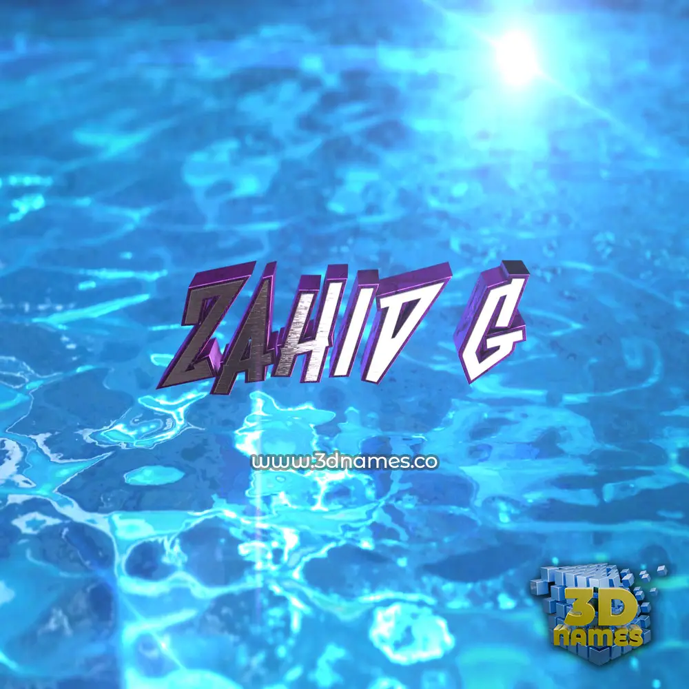 zahid g in Water 2015 style - 3D name wallpaper
