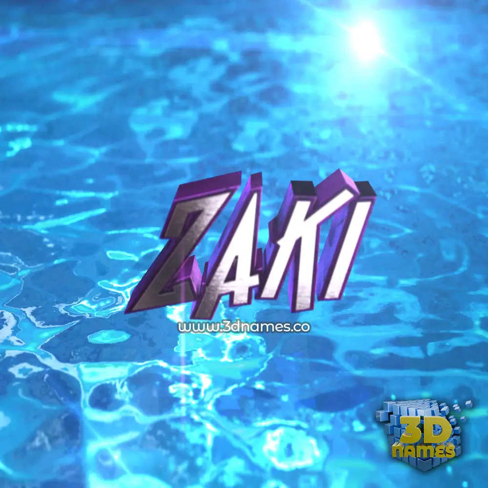 zaki in Water 2015 style - 3D name wallpaper