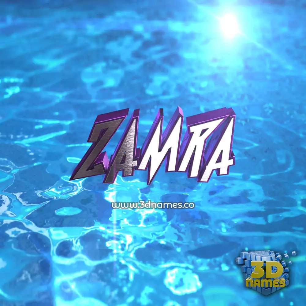 zamra in Water 2015 style - 3D name wallpaper