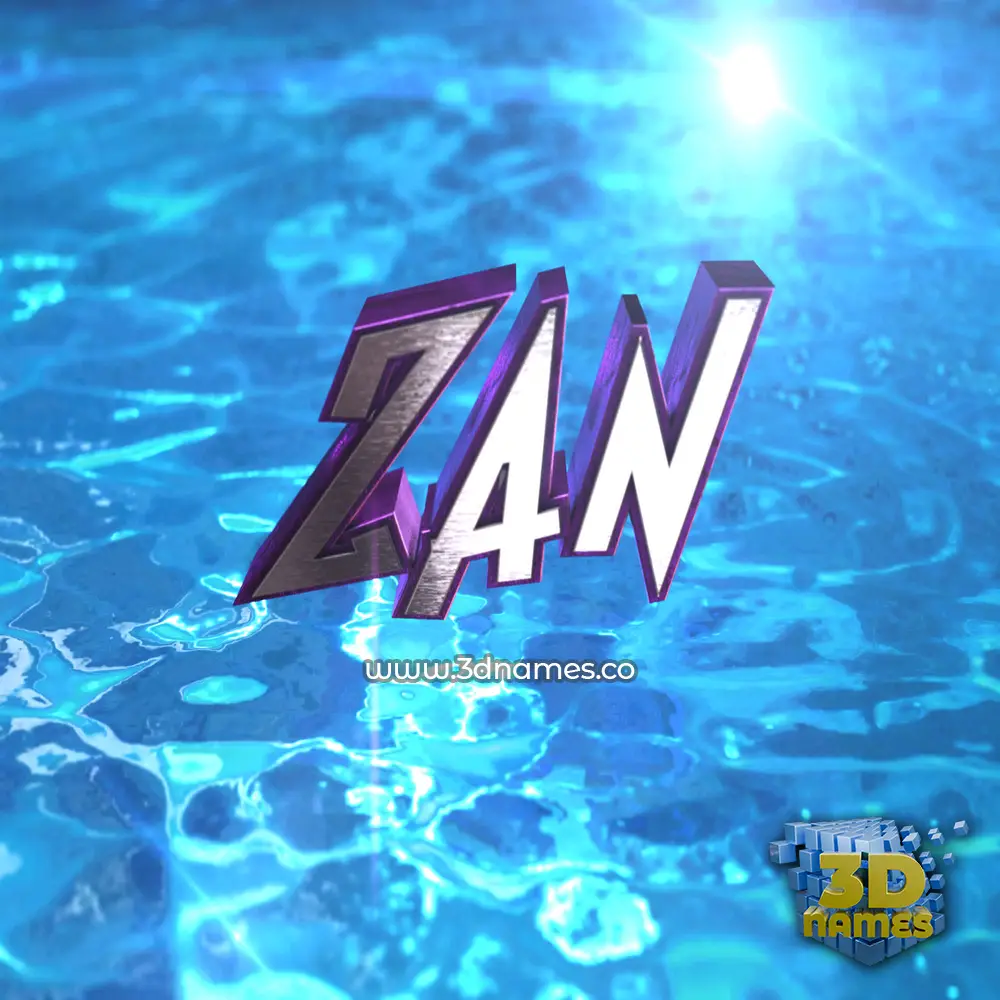 zan in Water 2015 style - 3D name wallpaper