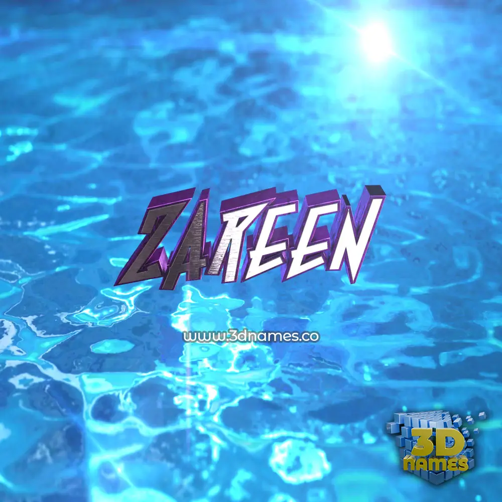 zareen in Water 2015 style - 3D name wallpaper