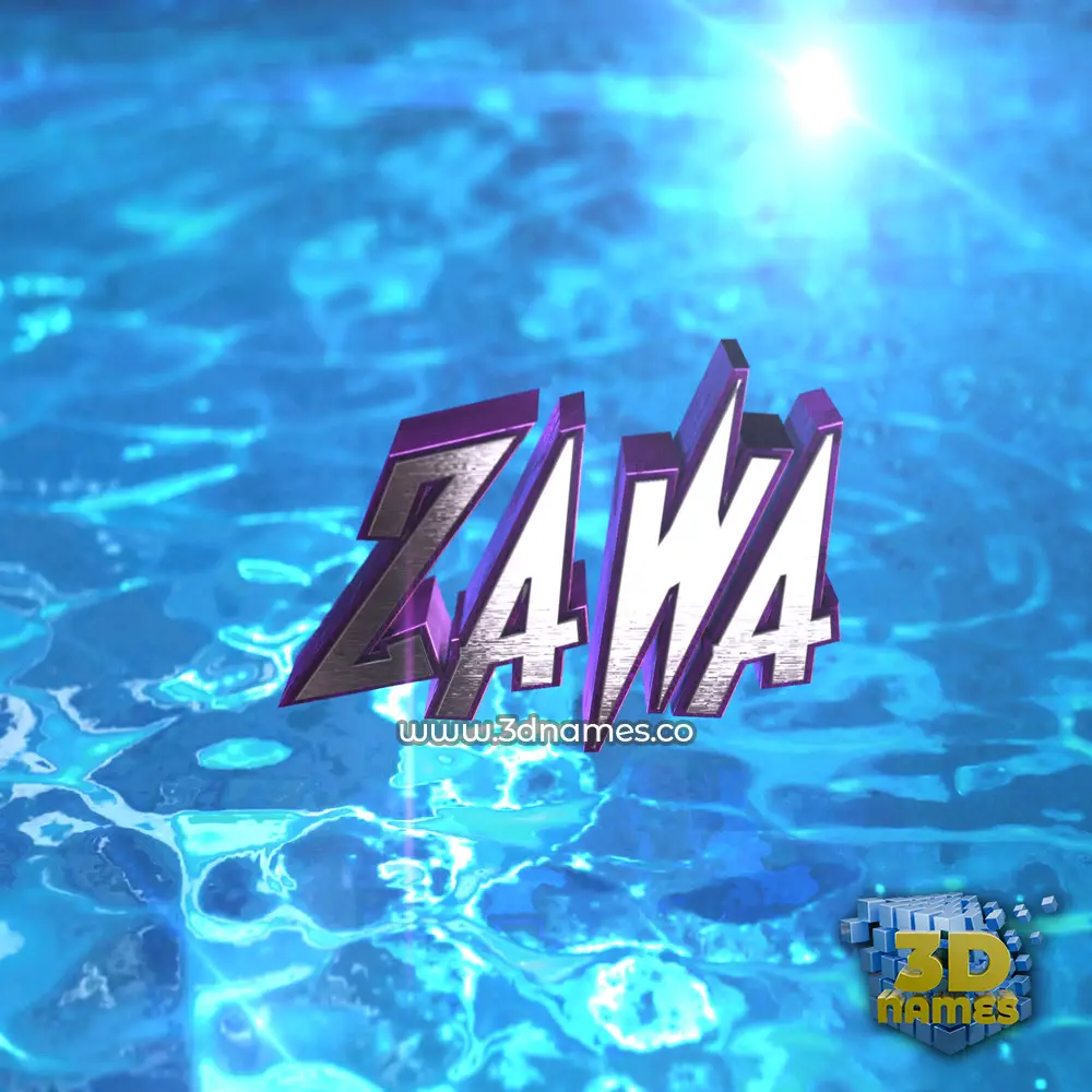 zawa in Water 2015 style - 3D name wallpaper