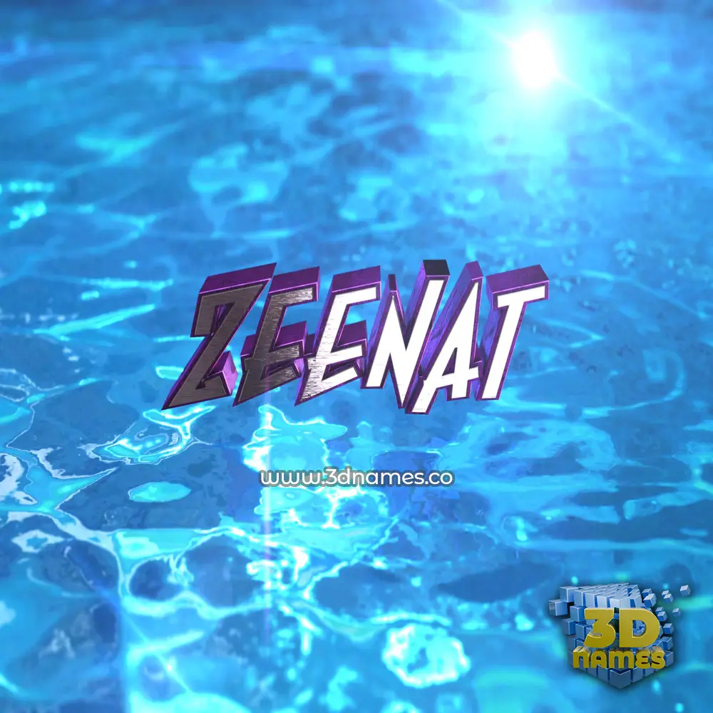 zeenat in Water 2015 style - 3D name wallpaper