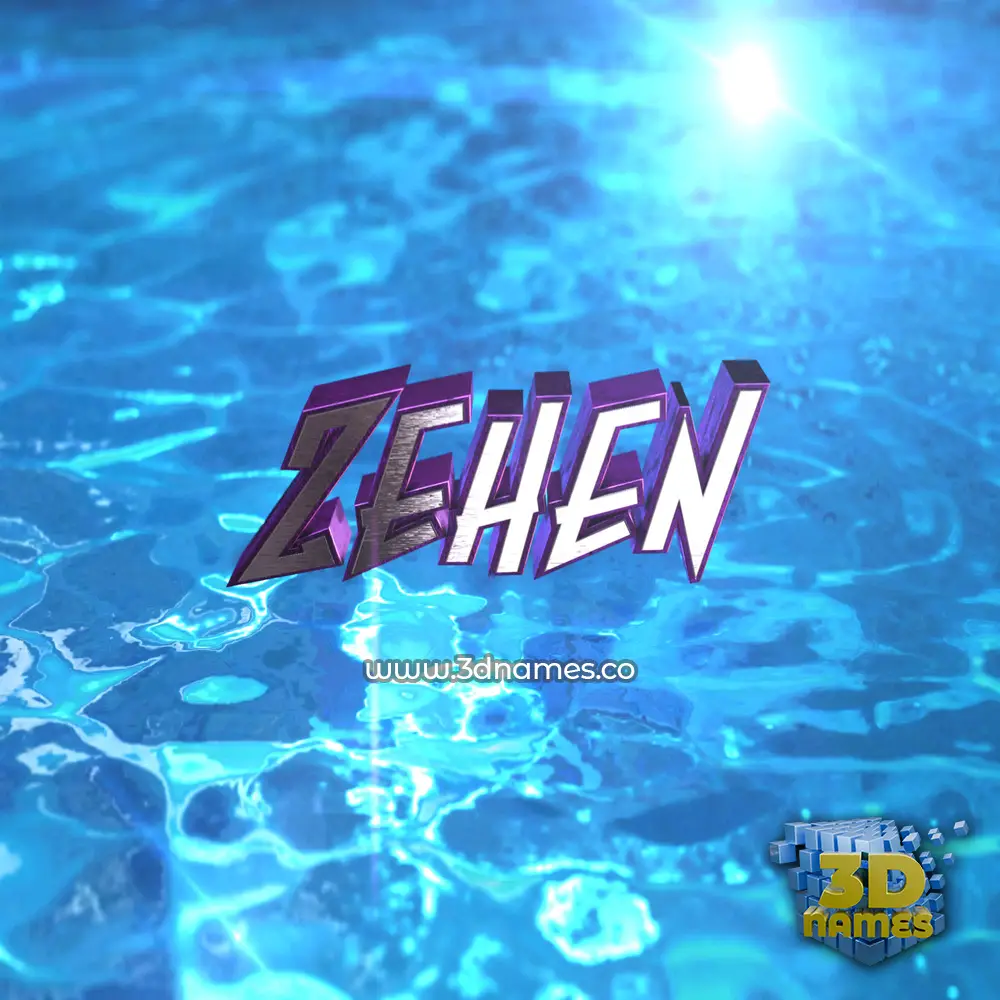 zehen in Water 2015 style - 3D name wallpaper