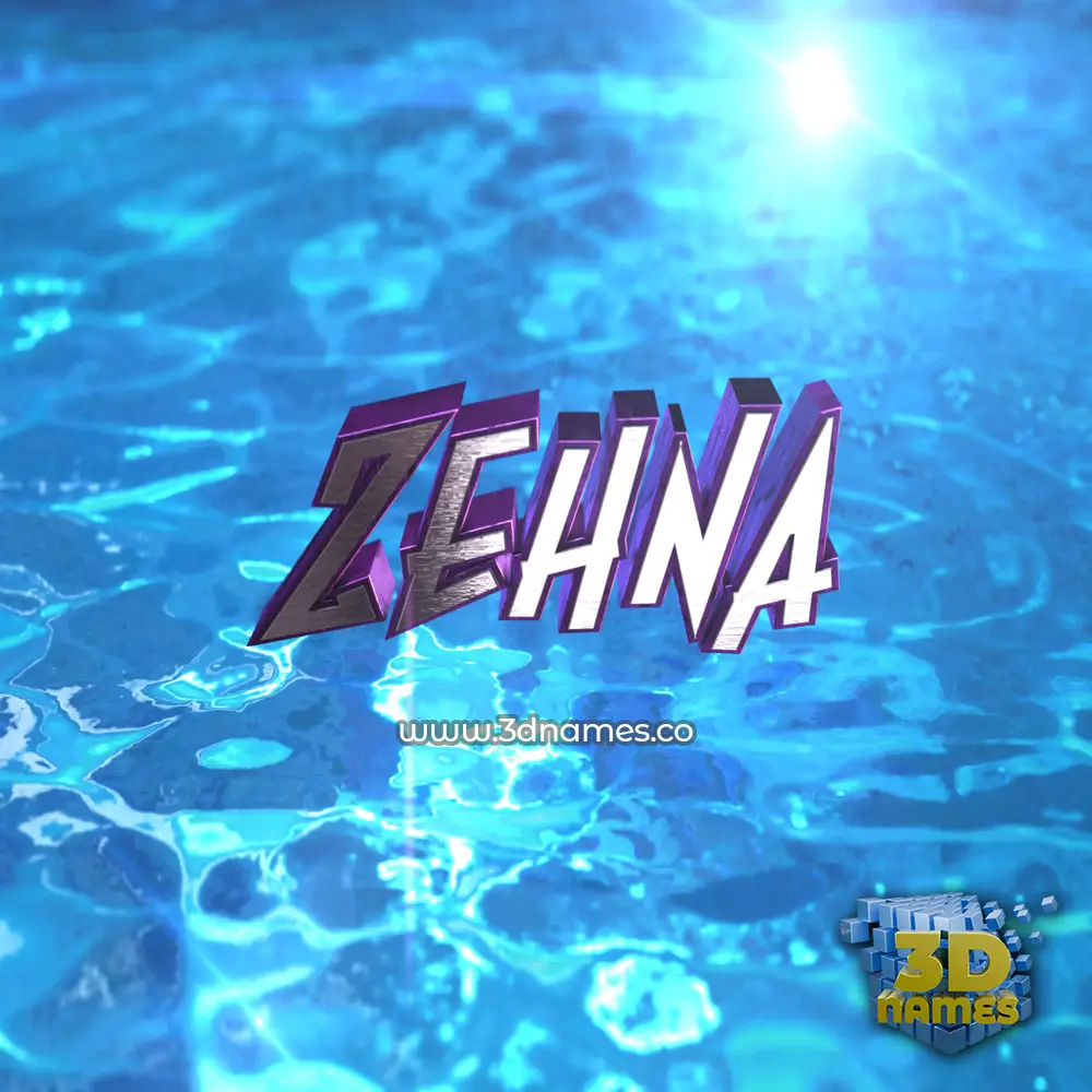 zehna in Water 2015 style - 3D name wallpaper