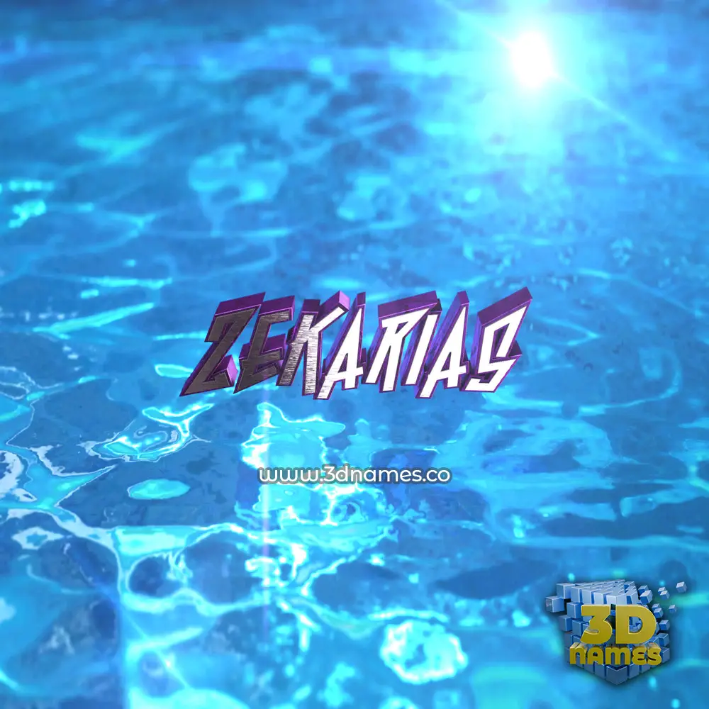 zekarias in Water 2015 style - 3D name wallpaper
