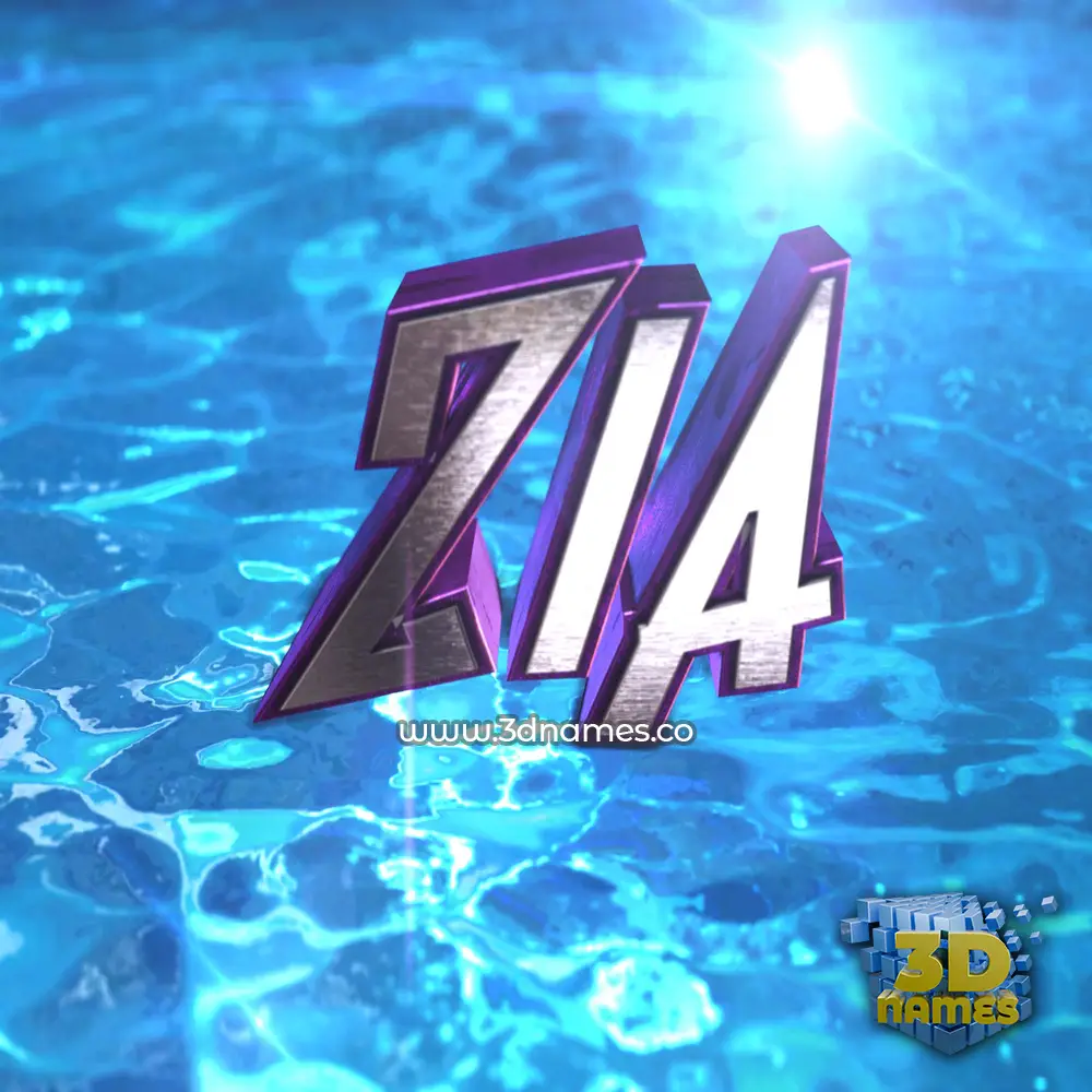 zia in Water 2015 style - 3D name wallpaper