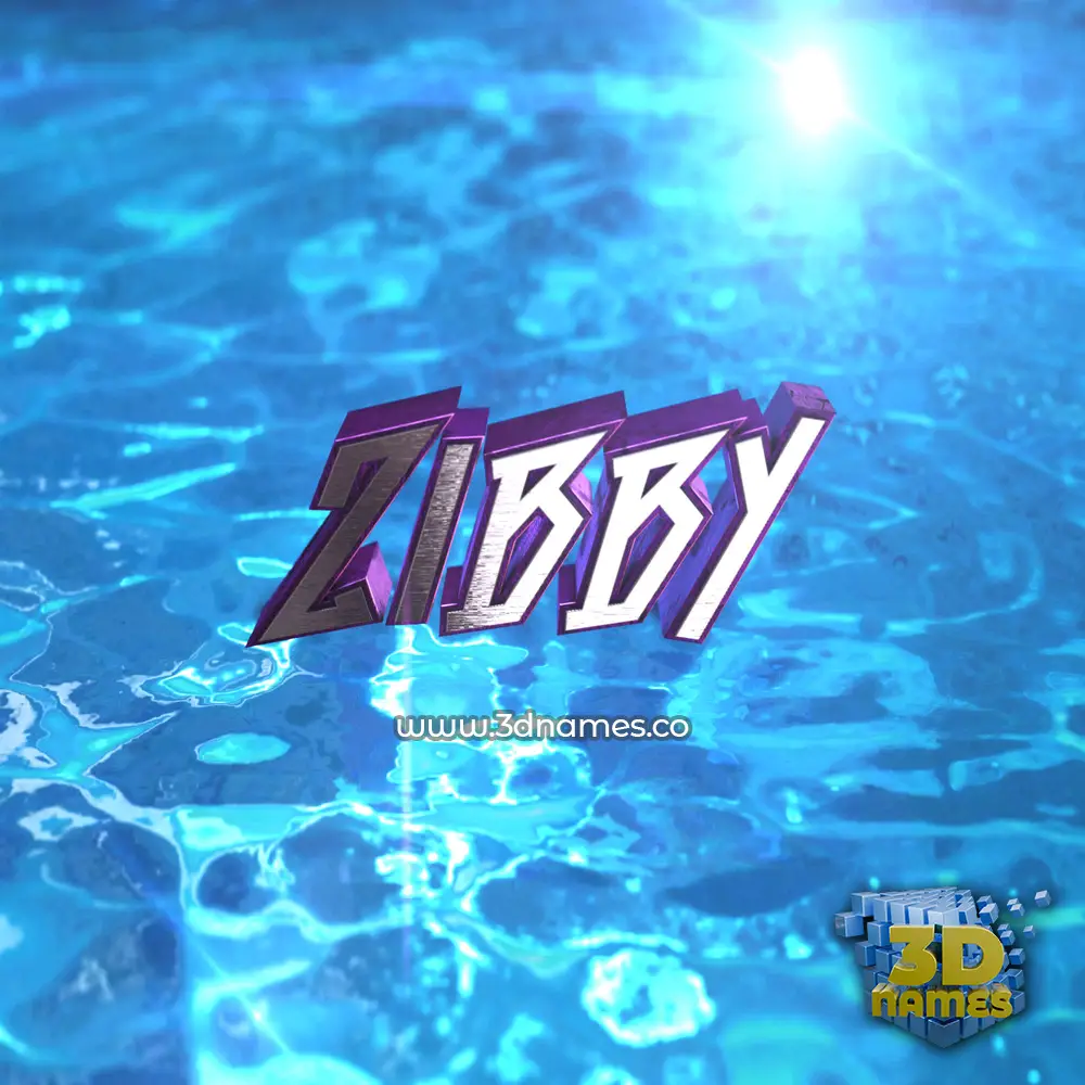 zibby in Water 2015 style - 3D name wallpaper