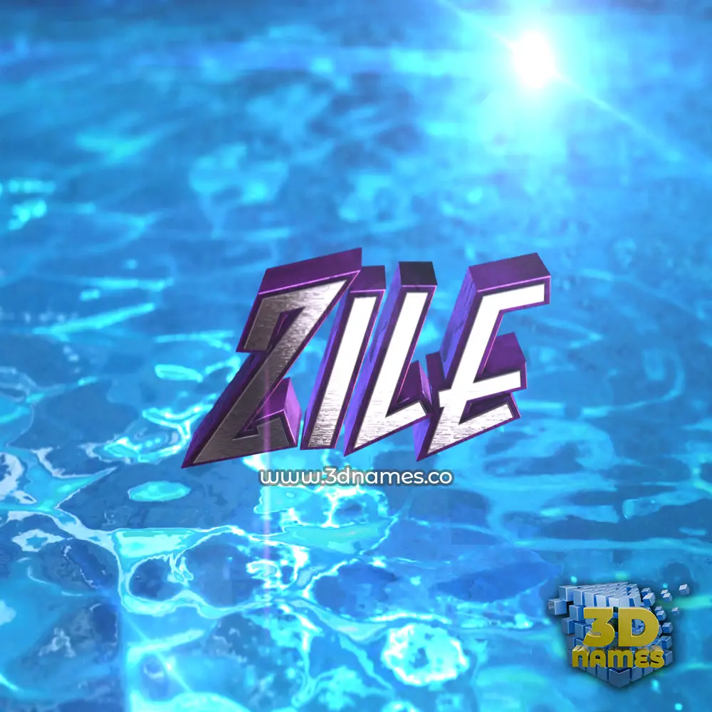 zile in Water 2015 style - 3D name wallpaper