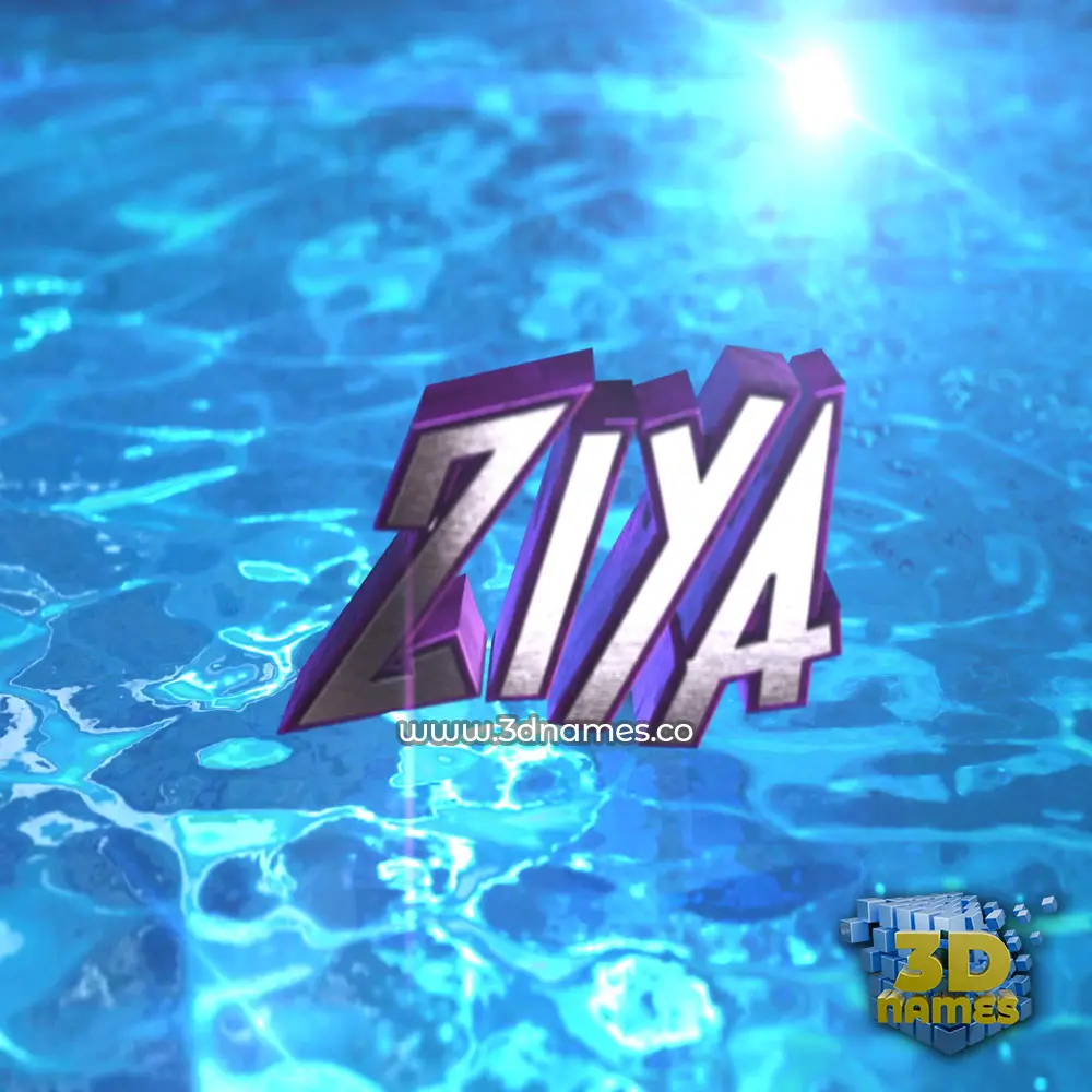 ziya in Water 2015 style - 3D name wallpaper