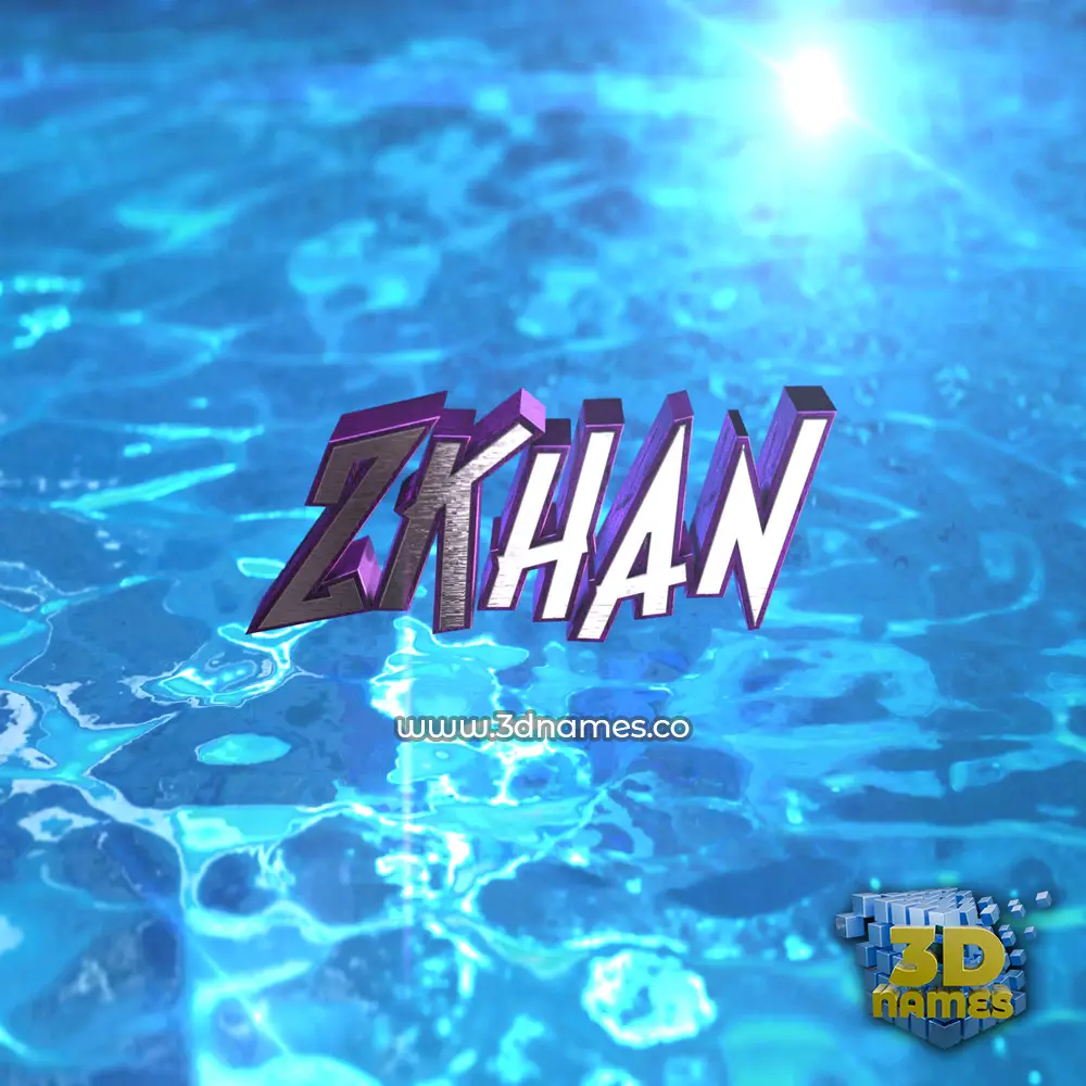 zkhan in Water 2015 style - 3D name wallpaper