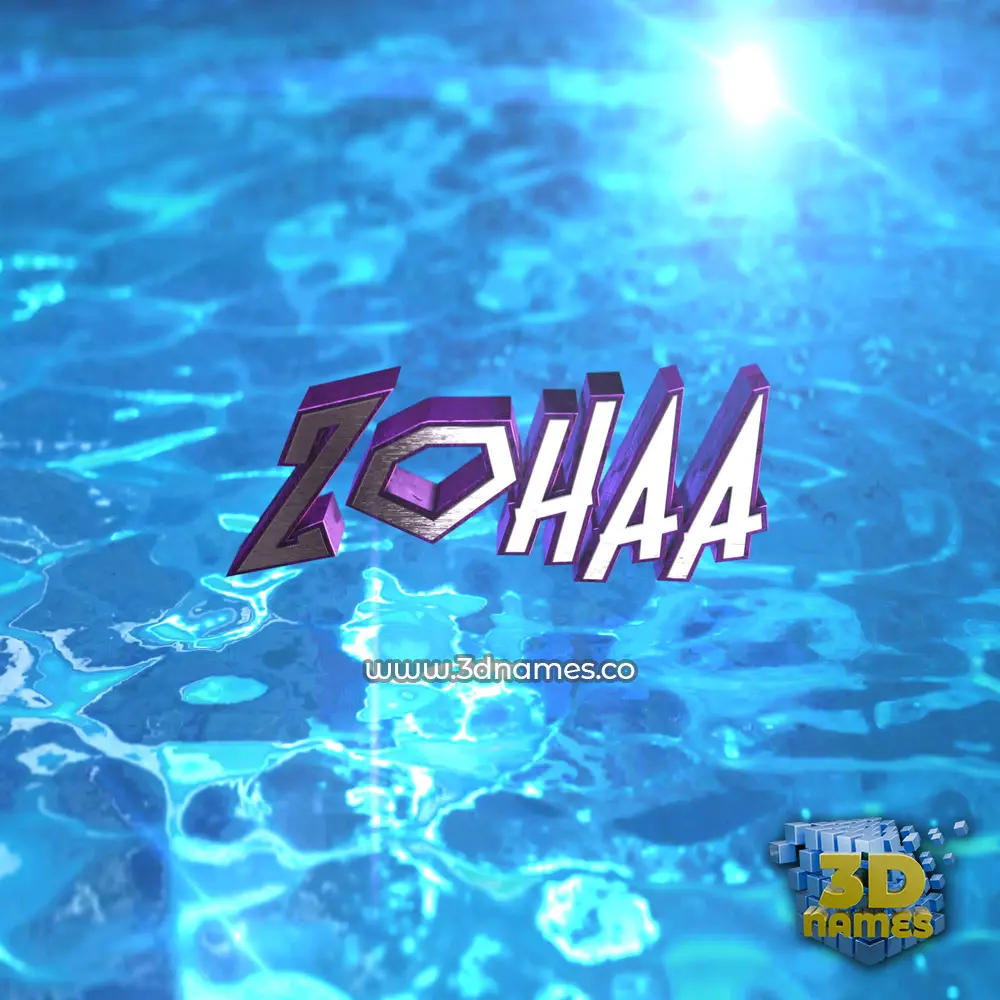 zohaa in Water 2015 style - 3D name wallpaper