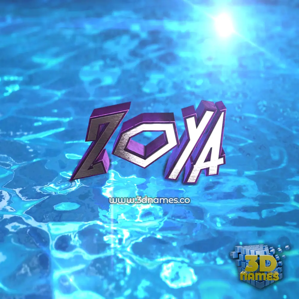 zoya in Water 2015 style - 3D name wallpaper
