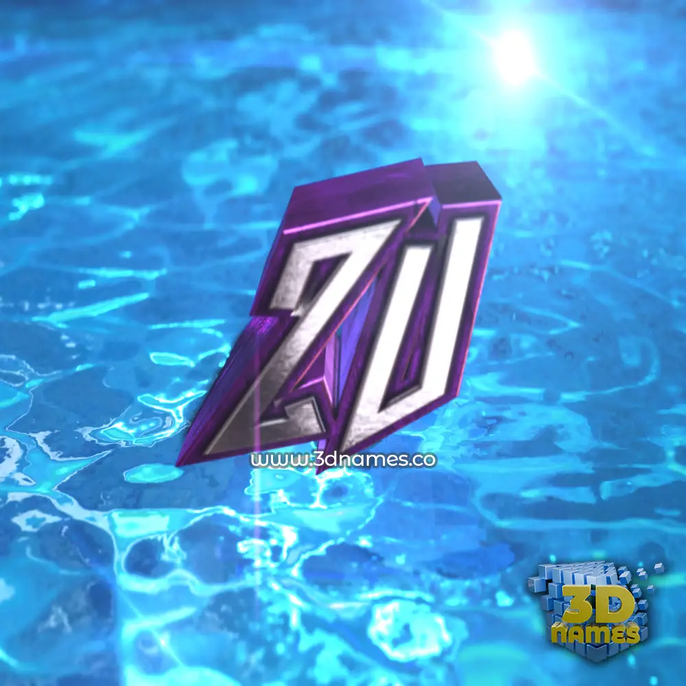zu in Water 2015 style - 3D name wallpaper