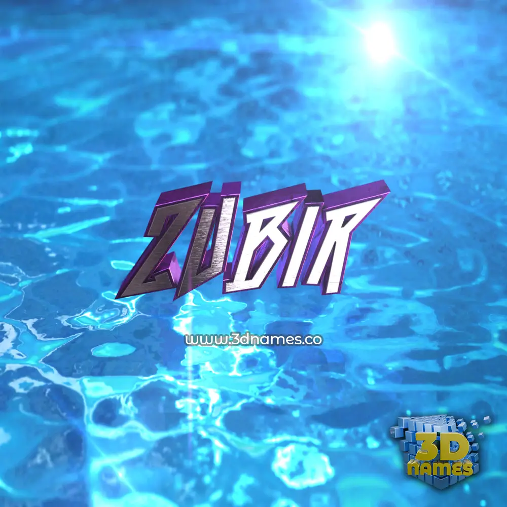 zubir in Water 2015 style - 3D name wallpaper