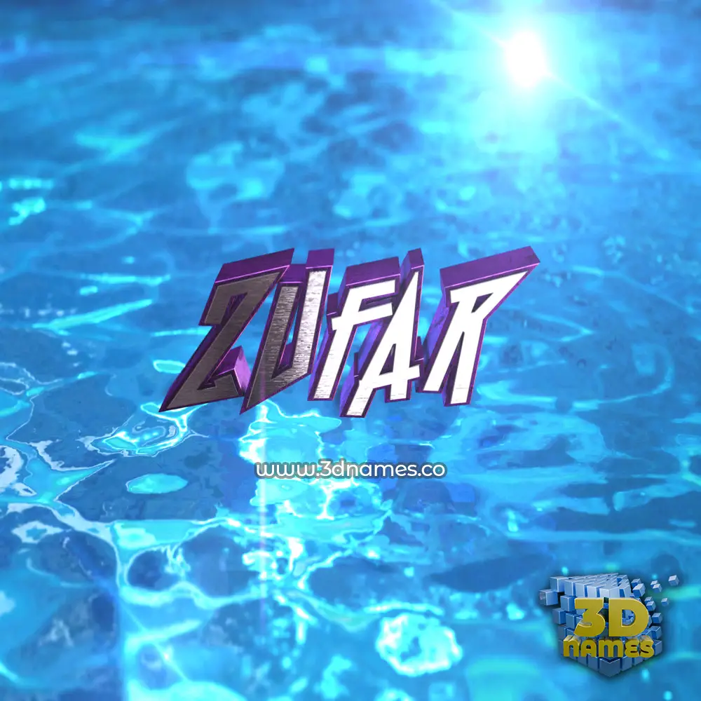 zufar in Water 2015 style - 3D name wallpaper