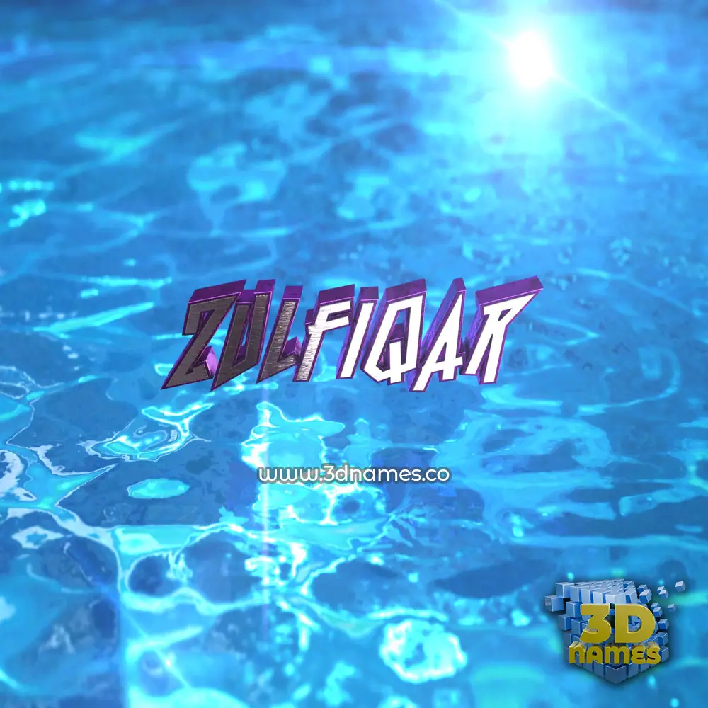 zulfiqar in Water 2015 style - 3D name wallpaper