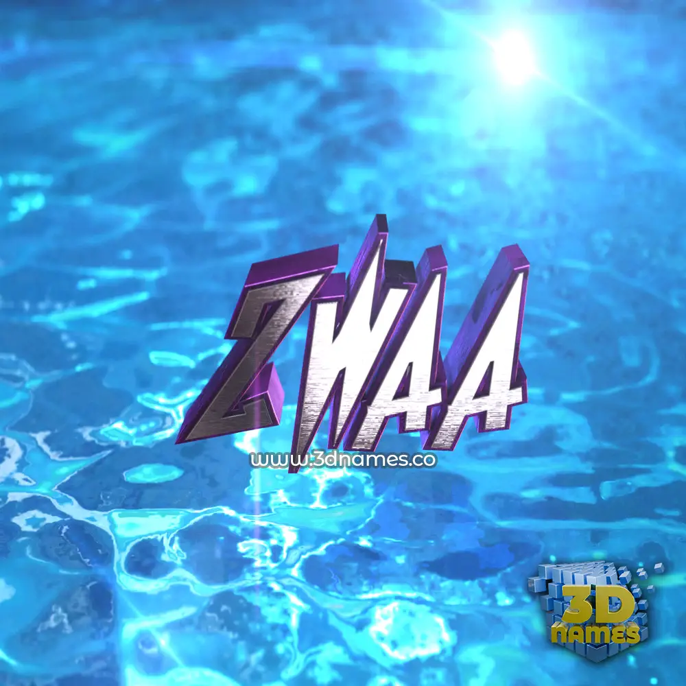 zwaa in Water 2015 style - 3D name wallpaper