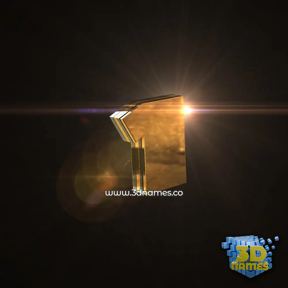 1 in Golden Sparkle style - 3D name wallpaper