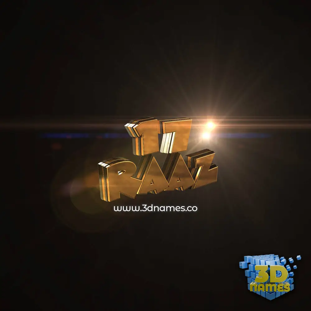 17 raaz in Golden Sparkle style - 3D name wallpaper