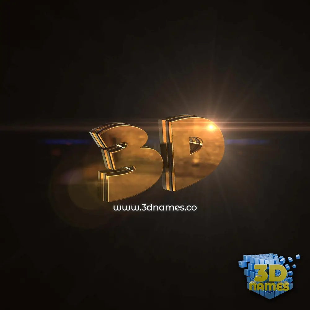 3d in Golden Sparkle style - 3D name wallpaper