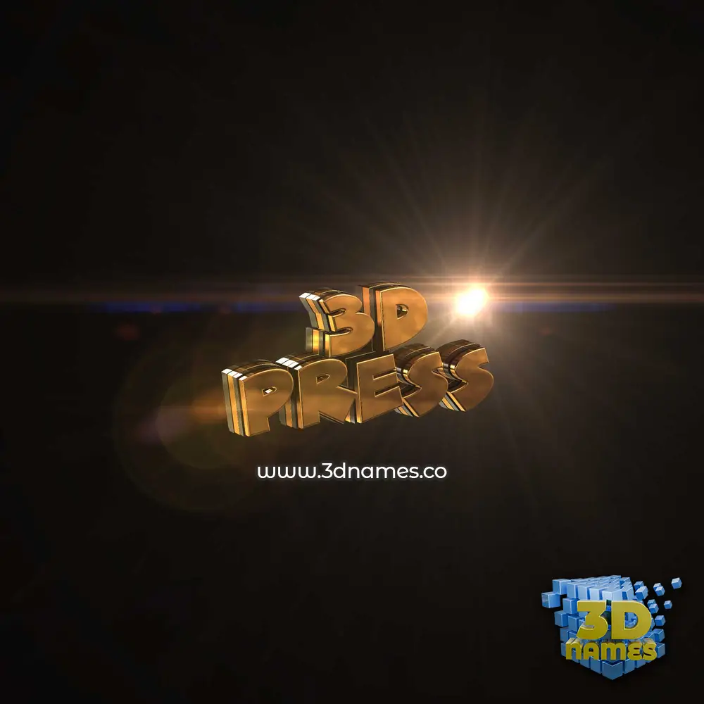 3d press in Golden Sparkle style - 3D name wallpaper
