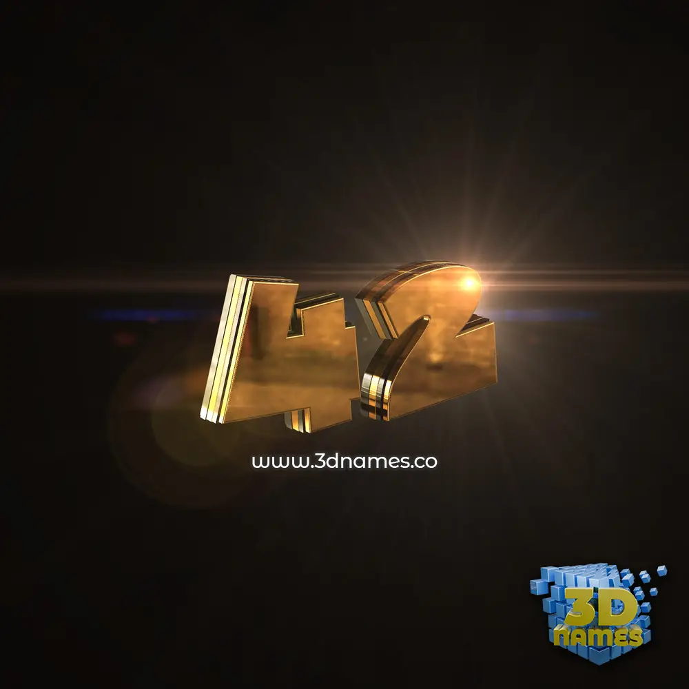 42 in Golden Sparkle style - 3D name wallpaper