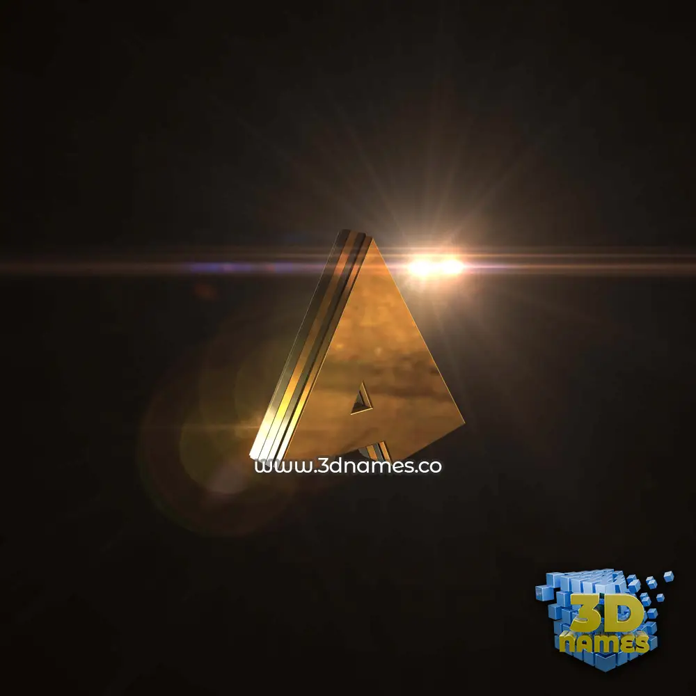 a in Golden Sparkle style - 3D name wallpaper