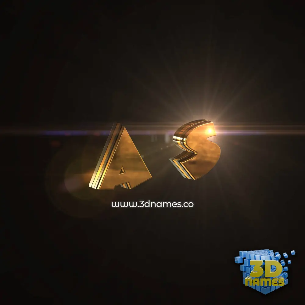 a s in Golden Sparkle style - 3D name wallpaper