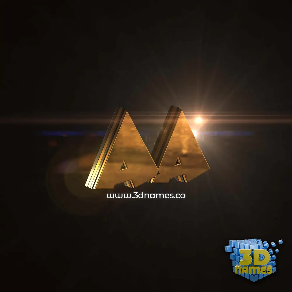 aa in Golden Sparkle style - 3D name wallpaper