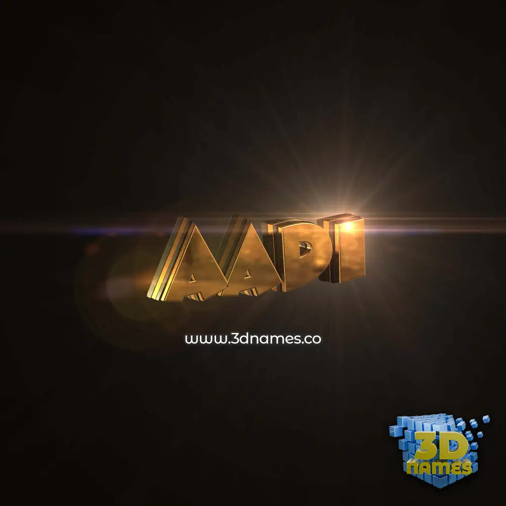 aadi in Golden Sparkle style - 3D name wallpaper