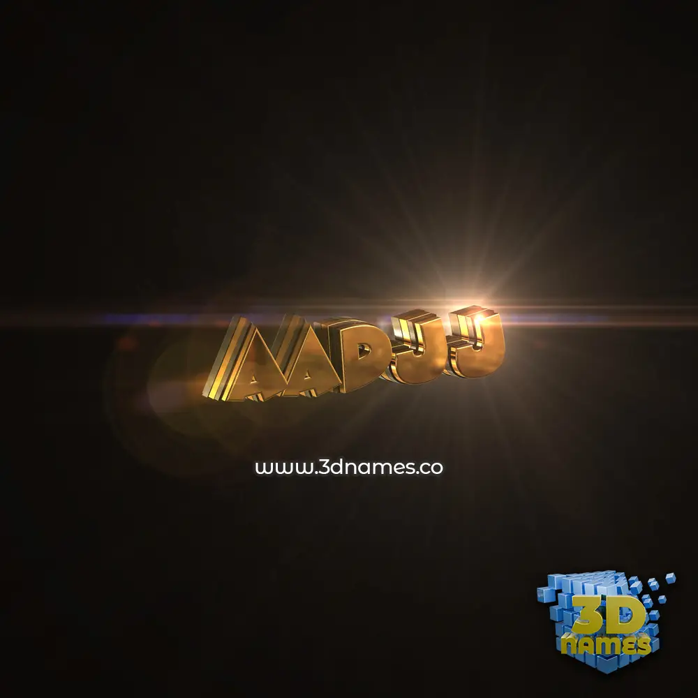 aadjj in Golden Sparkle style - 3D name wallpaper